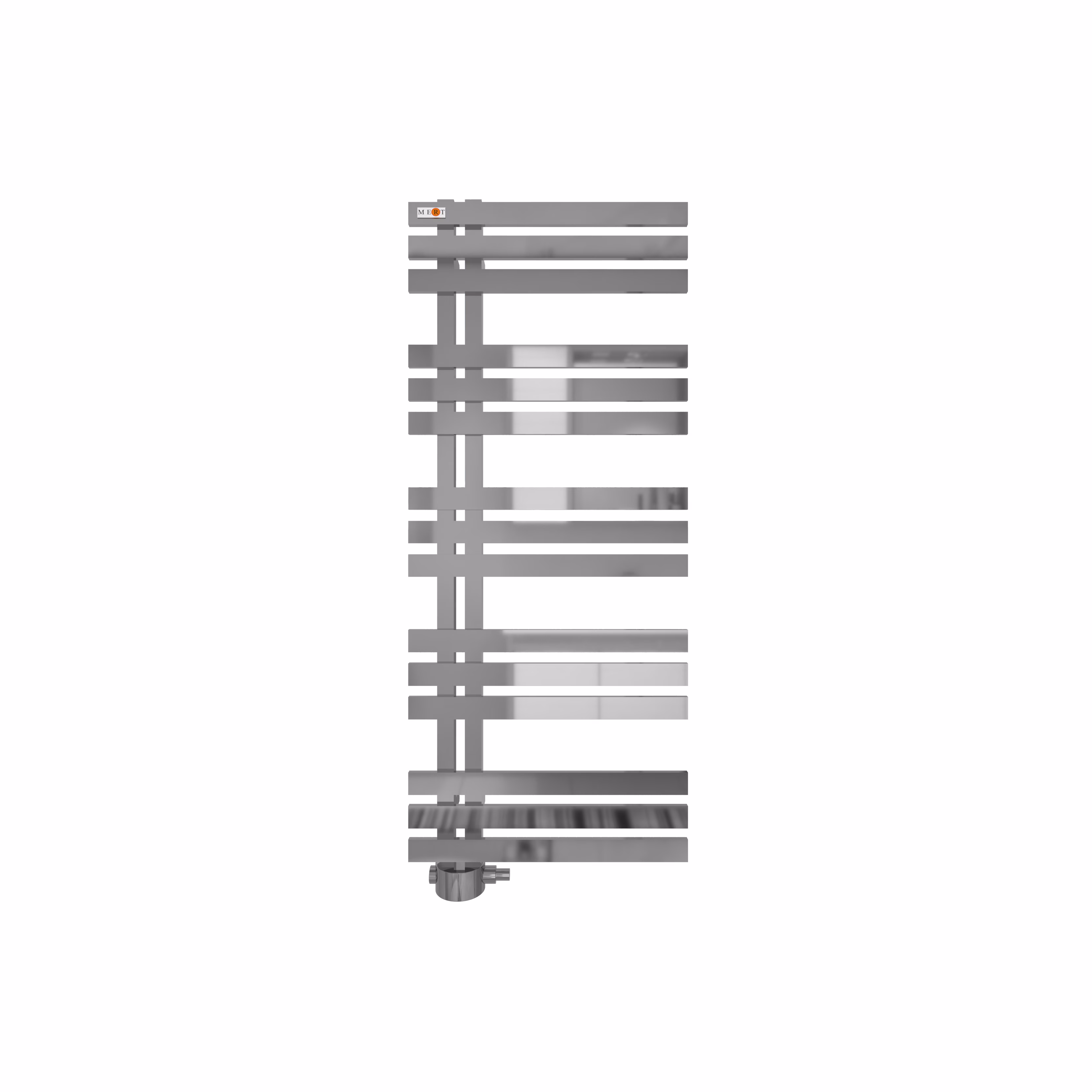 Mert Design badkamerradiator model Elen, chroom, uit de categorie badkamerradiatoren met zijaansluiting