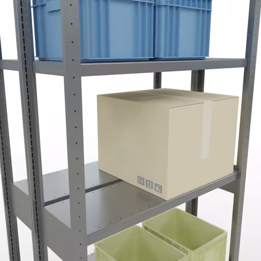 Productafbeelding nr. 7 van het artikel Basisplank, dubbele plank, stellingsysteem MULTIplus250, 3000 x 1000 x (2x300) mm, 2x7 planken, verzinkt uit het assortiment stellingrekken van het merk Schulte Lagertechnik
