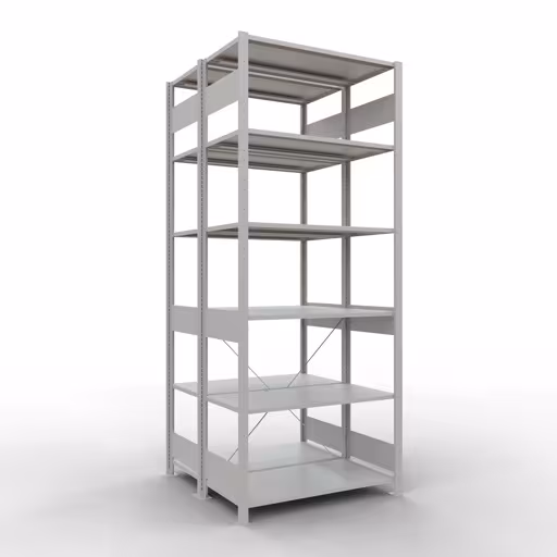 Afbeelding nr. 10 van het artikel basisplank, dubbele plank, legplank-insteeksysteem MULTIplus150, 2500 x 1000 x (2x500) mm, 2x6 legborden, kruisschoor, RAL 7035 lichtgrijs uit de productgroep legbordstellingen van Schulte Lagertechnik