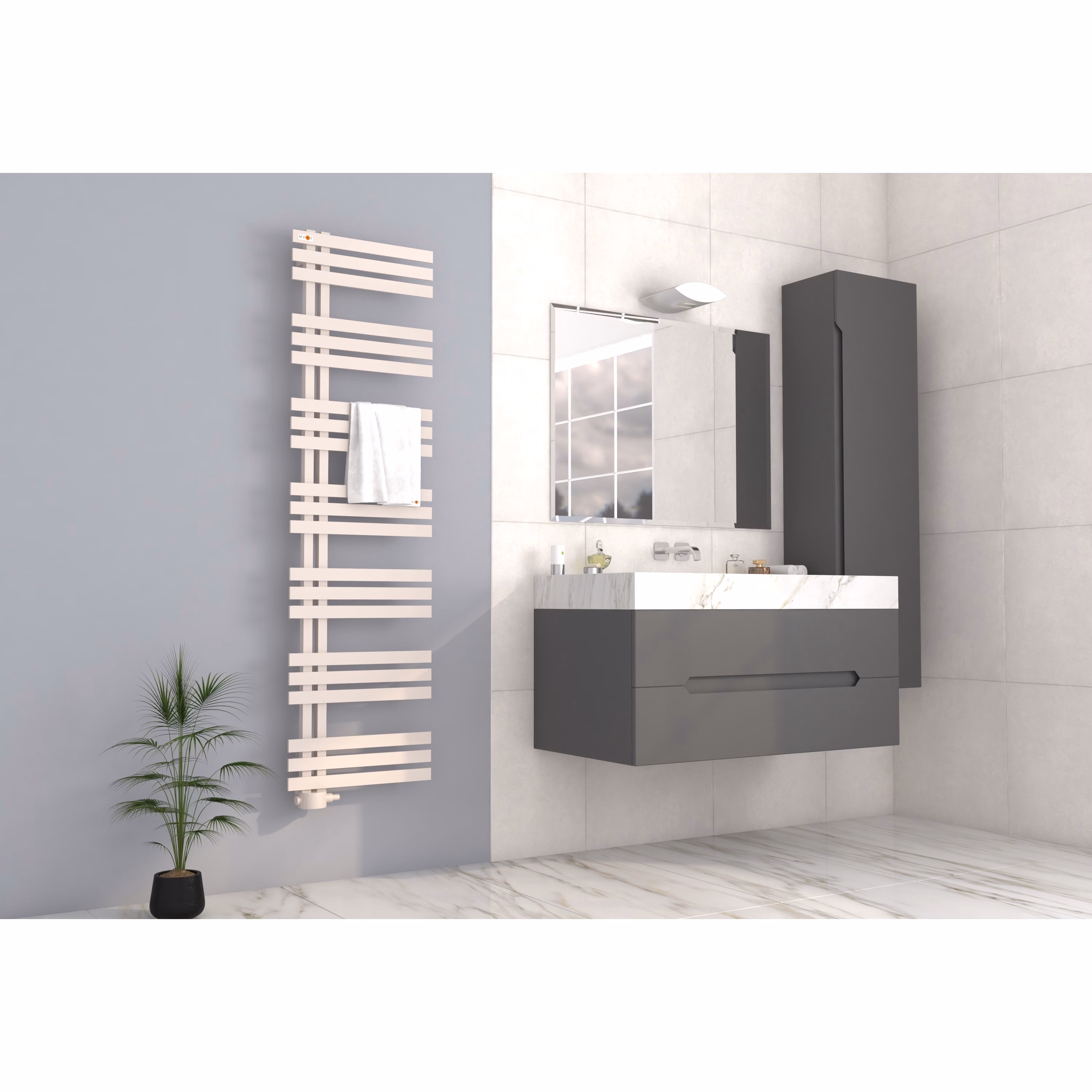 Mert Design badkamer radiator model Elen, wit, 500x800 mm
