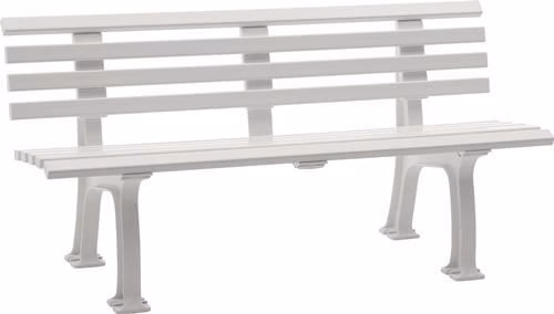 Sylt bank, lengte 1500 x breedte 540 x hoogte 740 mm, 3 zitplaatsen, wit kunststof, BLOME merk voor banken en zitmeubelen BLOME bank uit de categorie Banken en zitmeubelen met artikelnummer 4000819098