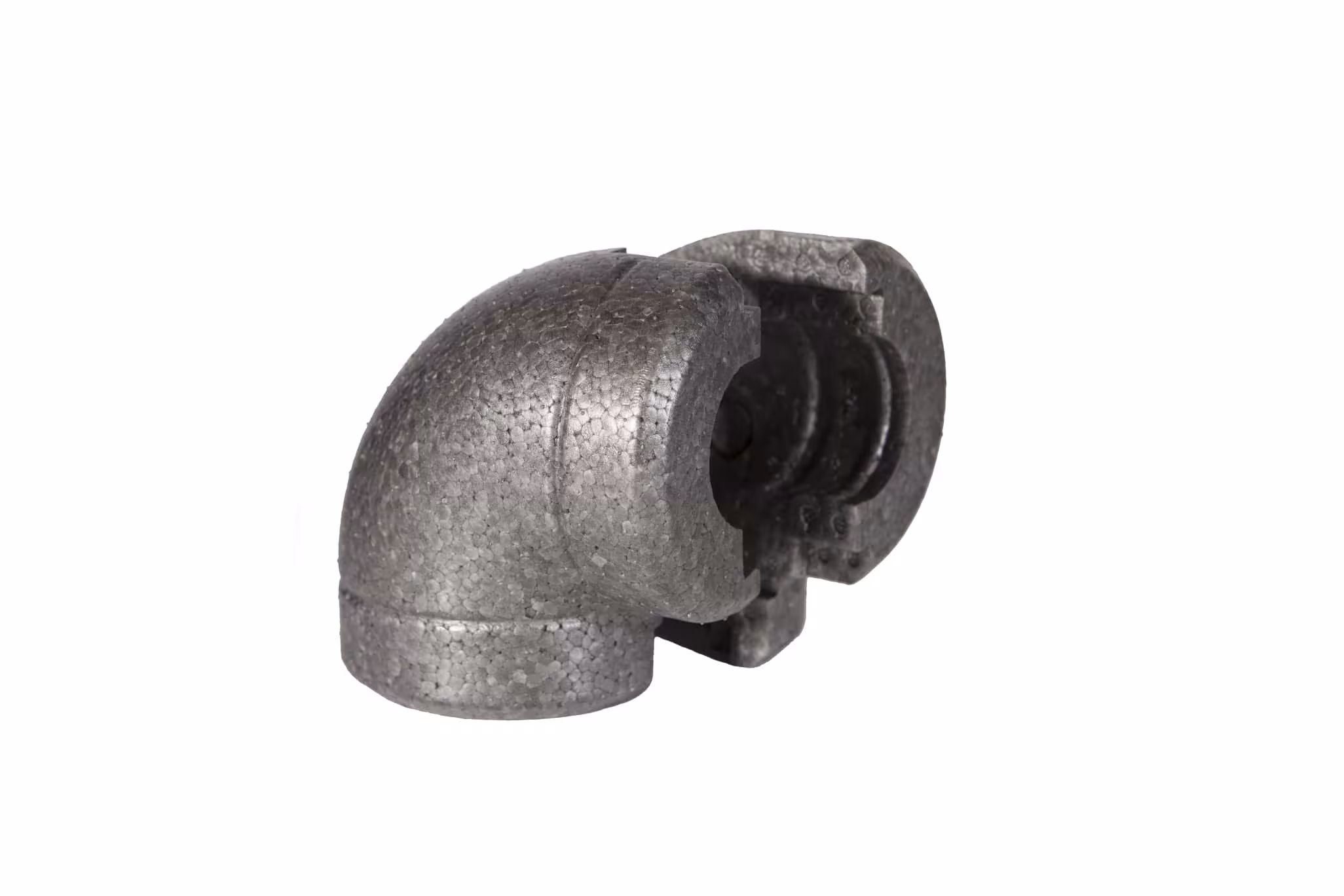 Passende isolatieschaal van EPP S-bocht DN15 zilvergrijs - 50% GEG van GWK Kuhlmann GWK EPP S-bocht zilvergrijs - 50% GEG, fittingisolatie, art.nr. 5412015000