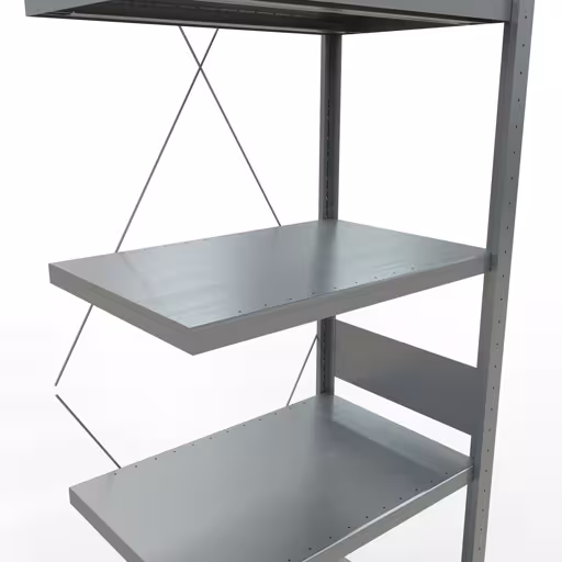 Aanbouwrekken, rekken, insteeksysteem MULTIplus250, 3000 x 750 x 500 mm, 7 legborden, kruisschoor, verzinkt van Schulte Lagertechnik uit het assortiment insteeksysteem
