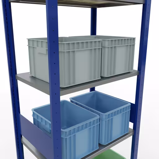 Productafbeelding nr. 13 van het artikel basisrek, legbord, insteeksysteem MULTIplus150, 3000 x 750 x 500 mm, 7 legborden, RAL 5010 gentiaanblauw/verzinkt/verzinkt uit het insteeksysteem-assortiment van Schulte Lagertechnik