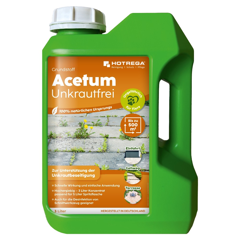 4 stuks - Grundstoff Acetum onkruidvrij - 3 liter bus (concentraat)