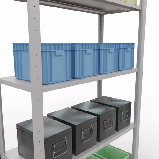 Figuur nr. 14 van het artikel basisrek, legplank-insteeksysteem MULTIplus85, 2000 x 1000 x 400 mm, 5 legborden, RAL 7035 lichtgrijs uit de productgroep insteeksysteem van het merk Schulte Lagertechnik.