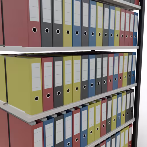 Extra afbeelding van het artikel Aanbouwstelling, kantoorstelling, insteeksysteem MULTIplus150, 2000 x 1300 x 600 mm, 6 legborden, lengtestangen, met middenaanslag, zwart/lichtgrijs uit insteeksysteem