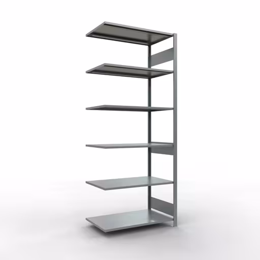 Aanbouwrekken, legbordstellingen, insteeksysteem MULTIplus85, 2500 x 1000 x 600 mm (HxBxD), 6 legborden, lengtestangen, verzinkt van Schulte Lagertechnik Aanbouwrekken, legborden, insteeksysteem MULTIplus85, 2500 x 1000 x 600 mm (HxBxD), 6 legborden, lengtestangen, verzinkt, aanbouwplank, art.nr. 13166-LR