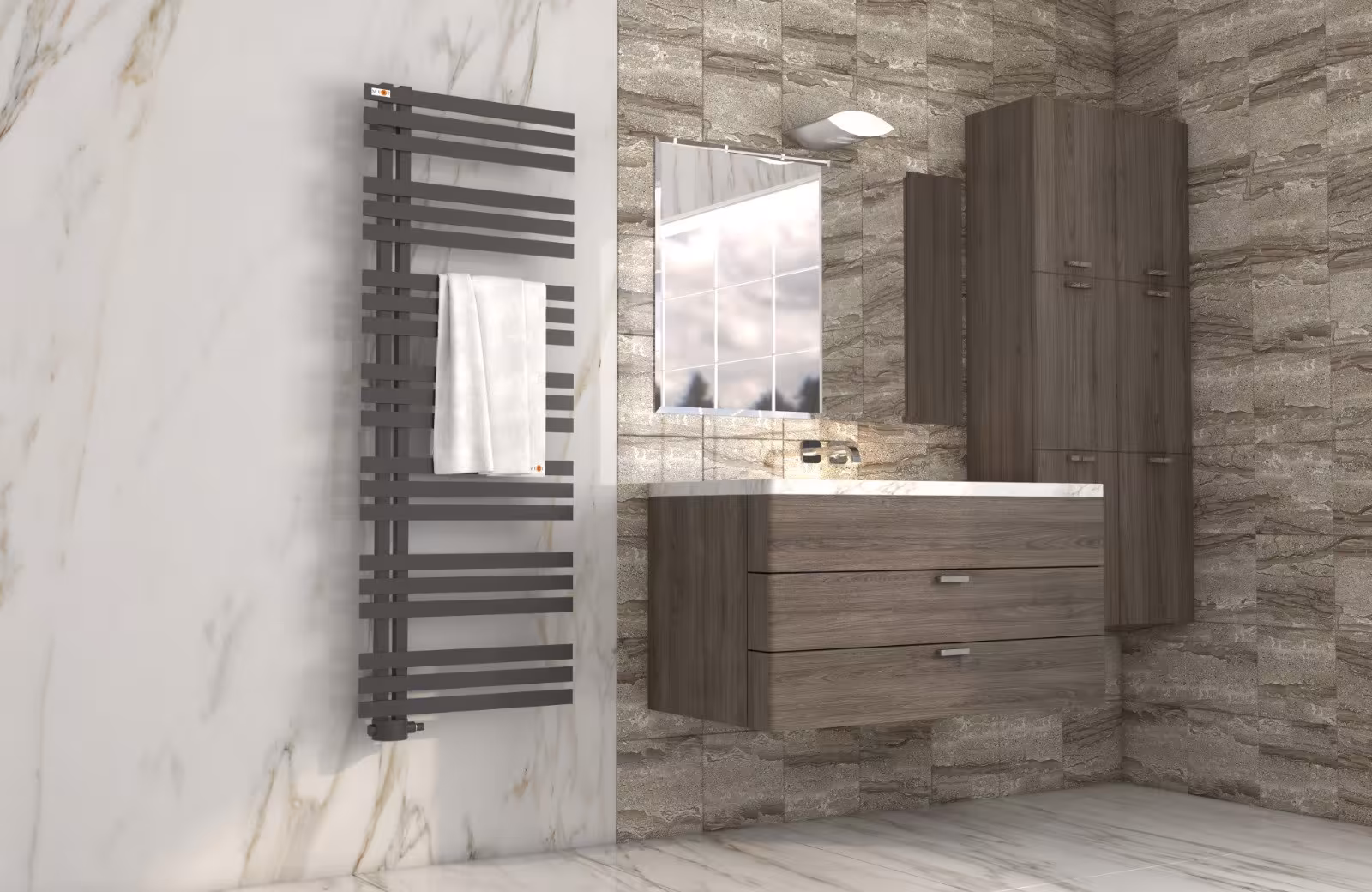 MERT Design badkamerradiator ELEN, badkamerradiator, art.nr. 5-ELEN-60x160-SCH-M