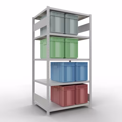Figuur nr. 10 van het artikel basisrek, legbord-insteeksysteem MULTIplus250, 2000 x 1000 x 800 mm (HxBxD), 5 legborden, RAL 7035 lichtgrijs uit de productgroep insteeksysteem van het merk Schulte Lagertechnik.
