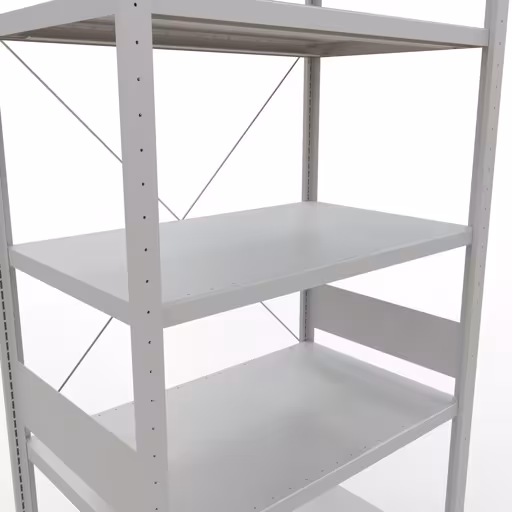 Figuur nr. 14 van het artikel basisplank, legbord, insteeksysteem MULTIplus330, 3000 x 1000 x 600 mm, 7 legborden, kruisschoor, RAL 7035 lichtgrijs uit de productgroep insteeksysteem van Schulte Lagertechnik.