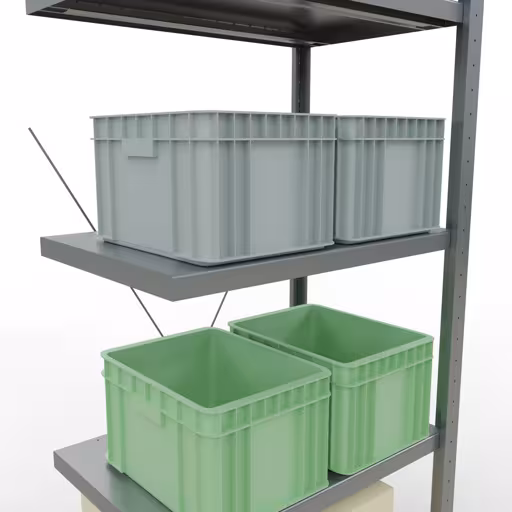 Afbeelding nr. 10 van het artikel aanbouwrekken, stellingrekken, insteeksysteem MULTIplus250, 2000 x 750 x 500 mm (HxBxD), 5 legborden, kruisschoor, verzinkt uit de productgroep insteeksysteem van het merk Schulte Lagertechnik