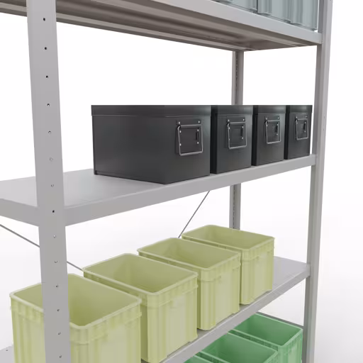 Insteeksysteem basisplank 2000x1300x400 mm, type 250 kg, lichtgrijs met GTIN 4004514294463 Insteeksysteem basisplank 2000x1300x400 mm, type 250 kg, lichtgrijs van Schulte Lagertechnik met het artikelnr. 32840-130