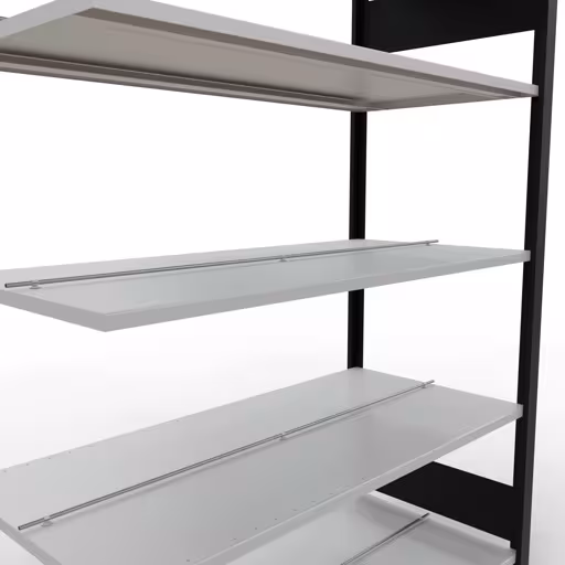 Figuur nr. 13 van het artikel, kantoorrek, insteeksysteem MULTIplus150, 1800 x 1300 x 600 mm, 5 planken, met middenaanslag, zwart/lichtgrijs uit de productgroep kantoorrekken van Schulte Lagertechnik.