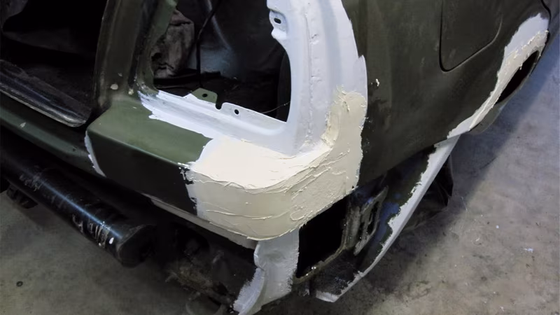 2-componenten universeel fijnplamuur 1 kg wit, incl. rode verharder Transport, Fahrzeug, Auto