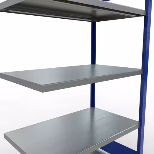 Afbeelding nr. 13 van het artikel aanbouwrekken, legbordstellingen, insteeksysteem MULTIplus330, 2000 x 1000 x 600 mm, 5 legborden, lengtestangen, RAL 5010 gentiaanblauw/verzinkt uit de productgroep insteeksysteem van Schulte Lagertechnik.