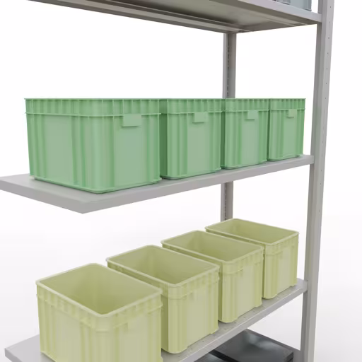 Productafbeelding nr. 15 van het artikel Aanbouwrekken, legbordstellingen, insteeksysteem MULTIplus85, 2000 x 1000 x 400 mm (HxBxD), 5 legborden, lengtestangen, RAL 7035 lichtgrijs Figuur nr. 15 van het artikel aanbouwrekken, legbordstellingen, insteeksysteem MULTIplus85, 2000 x 1000 x 400 mm, 5 legborden, RAL 7035 lichtgrijs uit de productgroep insteeksysteem van het merk Schulte Lagertechnik.