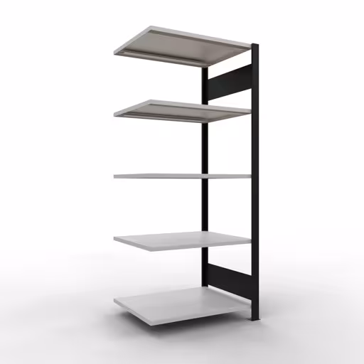 Afbeelding nr. 12 van het artikel, kantoorrekken, insteeksysteem MULTIplus150, 1800 x 750 x 600 mm, 5 planken, zonder middenaanslag, zwart/lichtgrijs uit de productgroep kantoorrekken van Schulte Lagertechnik