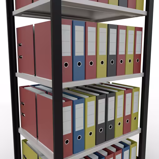 Figuur nr. 10 van het artikel basisrek, kantoorrek, insteeksysteem MULTIplus150, 1800 x 750 x 600 mm, 5 planken, lengtestangen, zonder middenaanslag, zwart/lichtgrijs uit de productgroep kantoorrekken van Schulte Lagertechnik.
