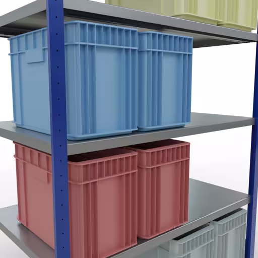 Figuur nr. 12 van het artikel basisrek, legbord, insteeksysteem MULTIplus250, 2000 x 1300 x 800 mm, 5 legborden, lengtestangen, RAL 5010 gentiaanblauw/verzinkt uit de insteeksysteem productgroep van Schulte Lagertechnik