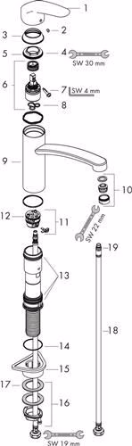 Hansgrohe ééngreeps keukenmengkraan 160 FOCUS DN 15 chroom