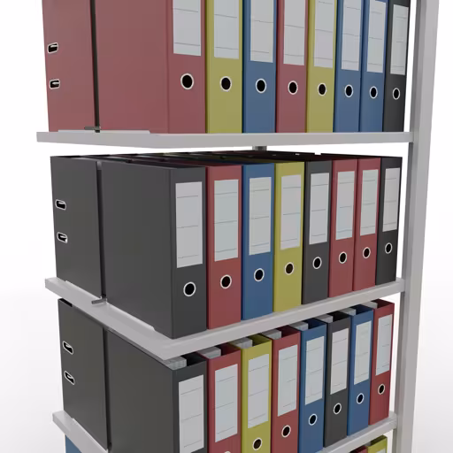 Afbeelding nr. 12 van het artikel, kantoorrekken, insteeksysteem MULTIplus150, 2000 x 750 x 600 mm, 6 planken, met middenaanslag, lichtgrijs uit de productgroep kantoorrekken van Schulte Lagertechnik