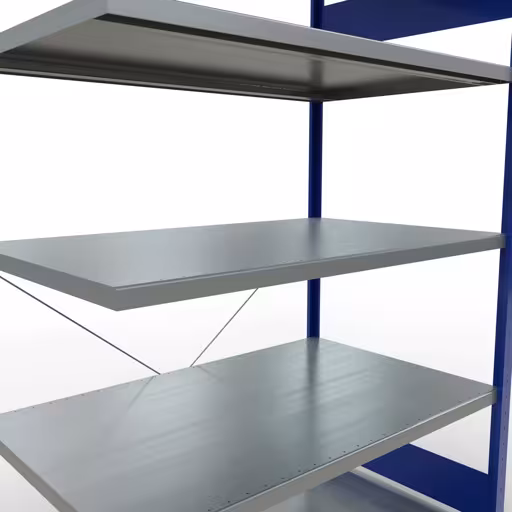 Aanbouwrekken, rekken, insteeksysteem MULTIplus250, 2000 x 1300 x 800 mm, 5 legborden, RAL 5010 gentiaanblauw/verzinkt van Schulte Lagertechnik uit de categorie insteeksystemen