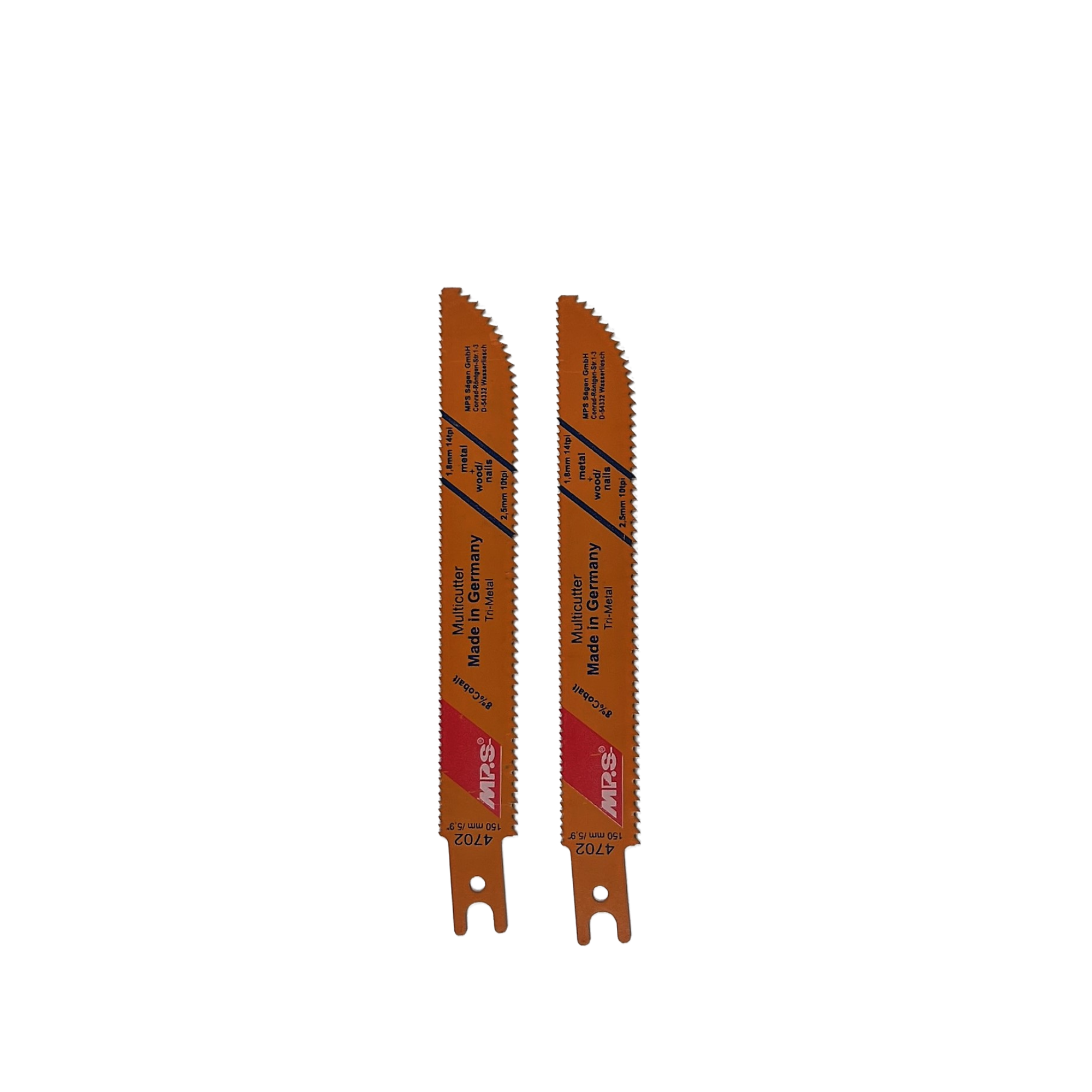 MPS tri-metaal reciprozaagblad totale lengte 150/tandlengte 130 mm tandsteek 2,5 mm / 1,8 mm / 2,5 mm