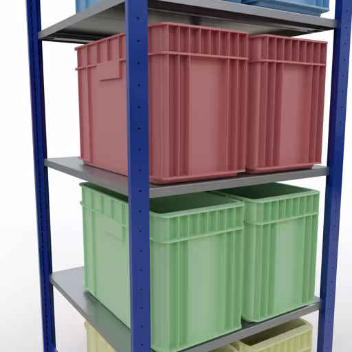 Basisplank, legbord, insteeksysteem MULTIplus150, 2000 x 750 x 800 mm, 5 legborden, RAL 5010 gentiaanblauw/verzinkt/verzinkt van Schulte Lagertechnik met artikelnr. 12780-75-LR-B
