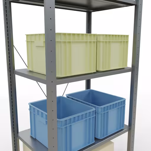 Basisplank, legbord, insteeksysteem MULTIplus150, 2000 x 750 x 500 mm, 5 legborden, kruisschoor, verzinkt van Schulte Lagertechnik met het artikelnr. 12750-75