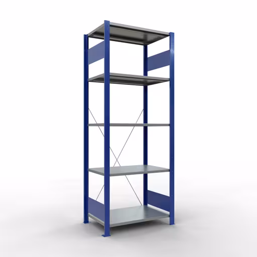 Productafbeelding nr. 13 van het artikel basisplank, legbord, insteeksysteem MULTIplus150, 2000 x 750 x 500 mm, 5 legborden, RAL 5010 gentiaanblauw/verzinkt/verzinkt uit het insteeksysteem-assortiment van Schulte Lagertechnik