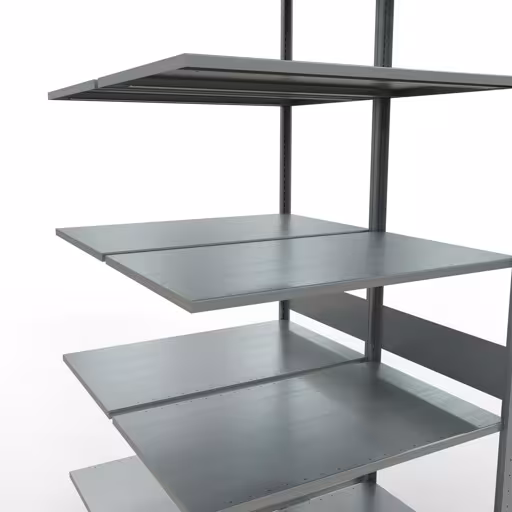 Afbeelding nr. 14 van het artikel aanbouwstelling, dubbele stelling, stellingstelling insteeksysteem MULTIplus150, 3000 x 1000 x (2x600) mm, 2x7 legborden, lengtestangen, verzinkt uit de productgroep stellingstellingen van Schulte Lagertechnik