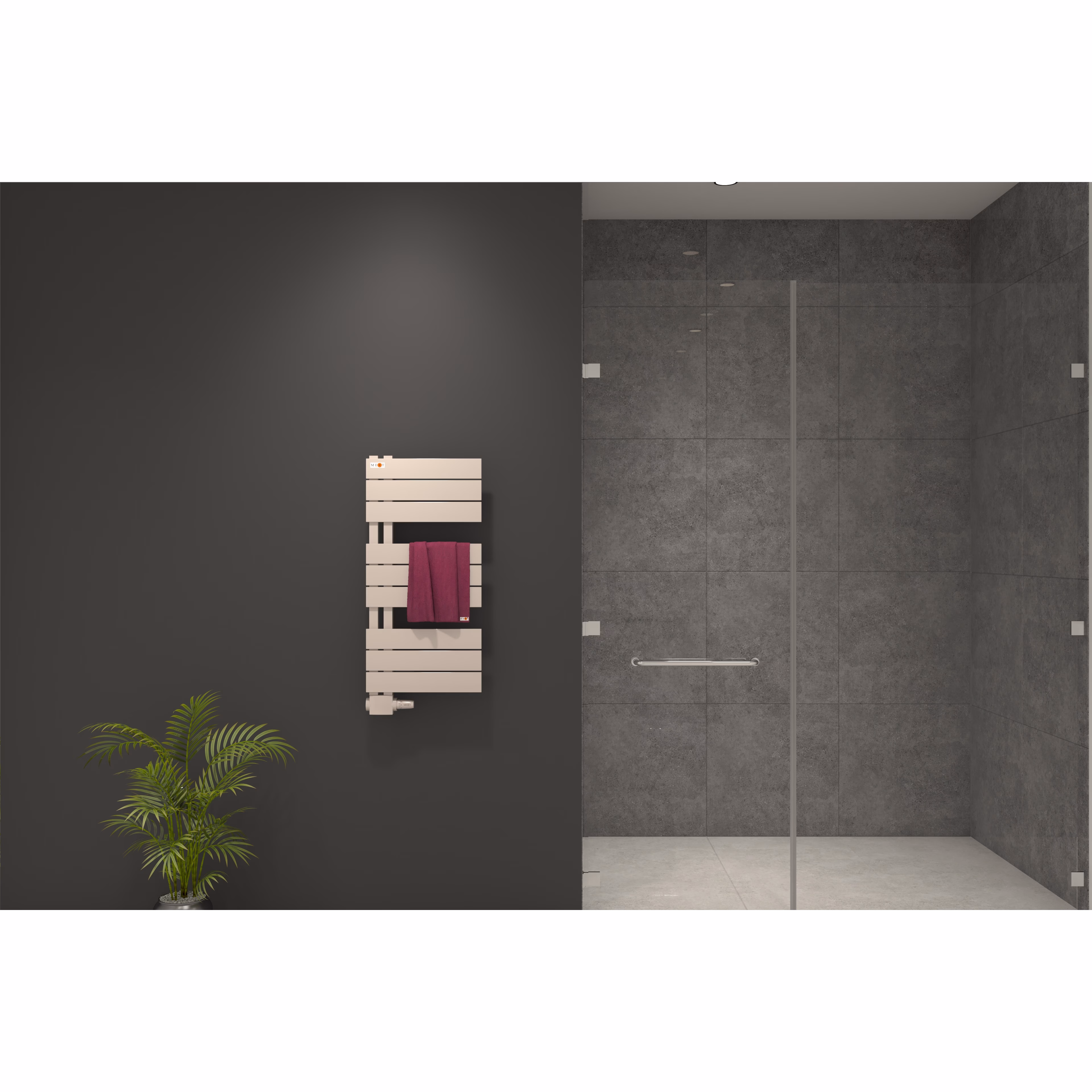 Mert Design badkamerradiator model Aşk, wit, uit de categorie badkamerradiatoren, zijdelingse aansluiting, met artikelnummer 5-ASK-40x080-W-M