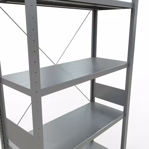 Basisplank, legbord, insteeksysteem MULTIplus250, 3000 x 1000 x 400 mm, 7 legborden, kruisschoor, verzinkt van Schulte Lagertechnik met het artikelnr. 12942