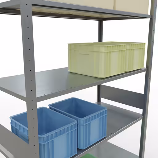 Basisplank, legbord, insteeksysteem MULTIplus150, 3000 x 1300 x 600 mm, 7 legborden, lengtestangen, verzinkt van Schulte Lagertechnik uit het assortiment insteeksysteem
