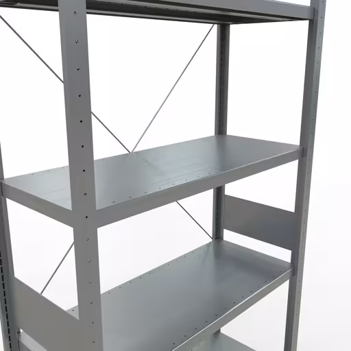 Figuur nr. 13 van het artikel basisrek, legplank, insteeksysteem MULTIplus330, 3000 x 1000 x 400 mm, 7 legborden, kruisschoor, verzinkt uit de insteeksysteem productgroep van Schulte Lagertechnik.