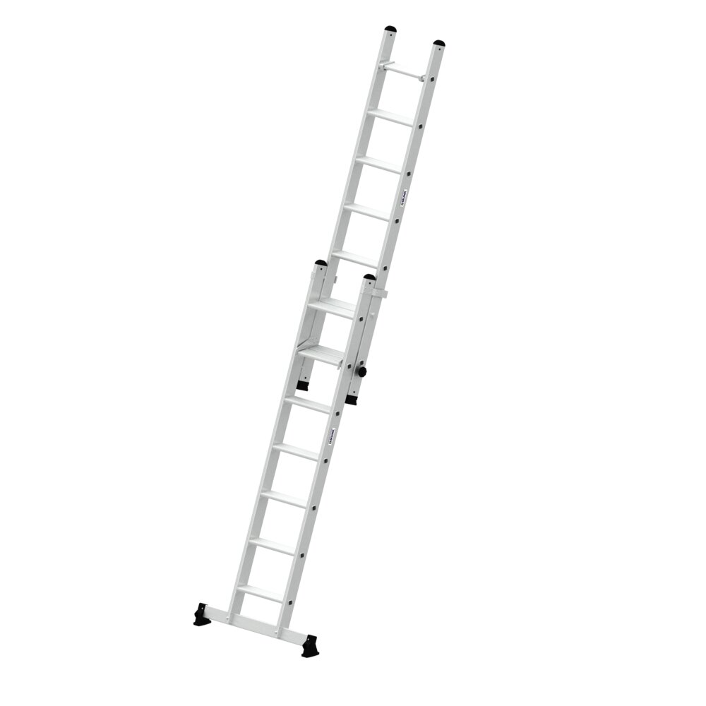 Munk 2-delige opsteekladder met nivello® dwarsbalk, 2x7 treden, van Günzburger Steigtechnik Munk 2-delige uitschuifladder met Nivello® dwarsbalk uit de categorie uitschuifladders en touwladders, artikelnummer 040660