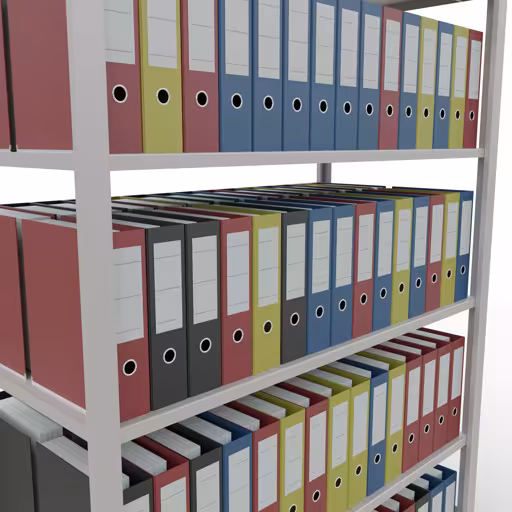 Figuur nr. 7 van het artikel basisplank, kantoorplank, insteeksysteem MULTIplus150, 2300 x 1300 x 600 mm, 7 planken, lengtestangen, zonder middenaanslag, lichtgrijs uit de productgroep kantoorplanken van Schulte Lagertechnik.