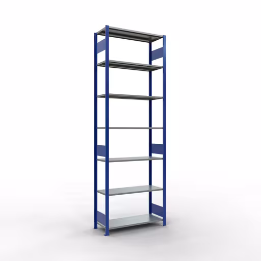 Basisplank, legbord, insteeksysteem MULTIplus150, 3000 x 1000 x 400 mm, 7 legborden, lengtestangen, RAL 5010 gentiaanblauw/verzinkt van Schulte Lagertechnik uit het assortiment insteeksysteem