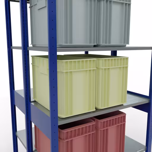 Productafbeelding nr. 8 van het artikel basisplank, dubbele plank, legplank-insteeksysteem MULTIplus150, 2500 x 1000 x (2x500) mm, 2x6 legborden, RAL 5010 gentiaanblauw uit het assortiment legborden van Schulte Lagertechnik