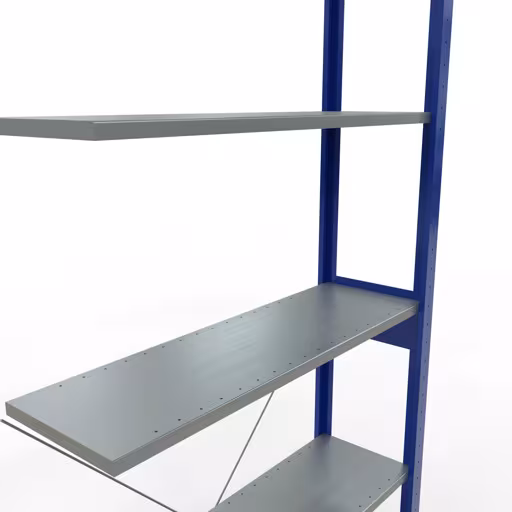 Aanbouwrekken, rekkensysteem MULTIplus150, 2500 x 1000 x 300 mm (HxBxD), 6 legborden, kruisschoor, RAL 5010/verzinkt uit de categorie aanbouwrekken met GTIN 4004514208866 Aanbouwrekken, legbordstellingen, insteeksysteem MULTIplus150, 2500 x 1000 x 300 mm, 6 legborden, RAL 5010/verzinkt van het merk Schulte Lagertechnik uit het assortiment insteeksysteem