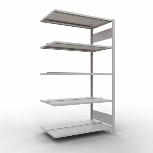 , kantoorrekkensysteem MULTIplus150, 1800 x 1000 x 600 mm, 5 planken, met middenaanslag, lichtgrijs van Schulte Lagertechnik uit het assortiment kantoorrekken