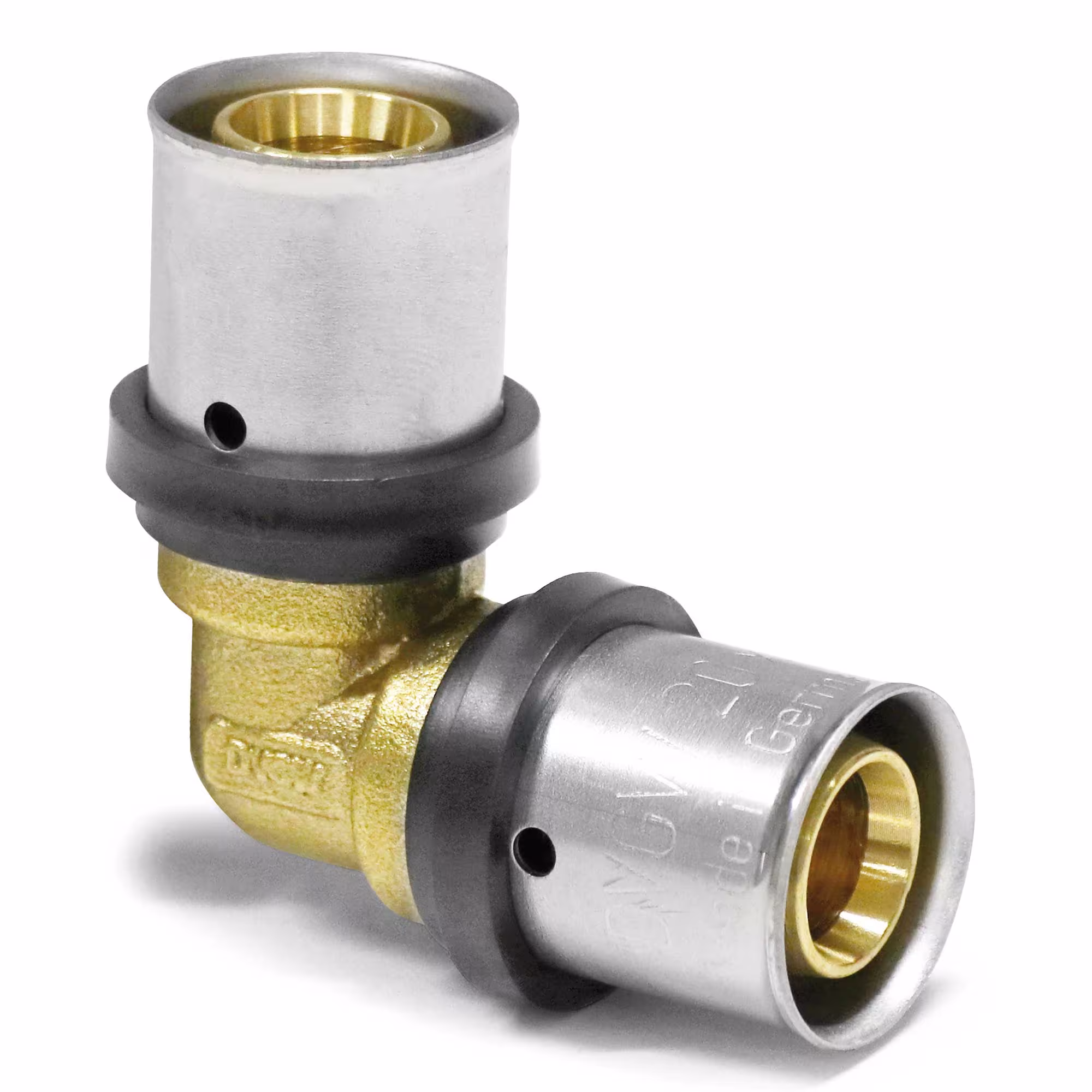 Pipetec pershoek 90° aan dezelfde zijde voor aluminium composietbuis 20 x 2 mm van Pipetec Pershoek, persfittingen, artikelnr. PFW2020