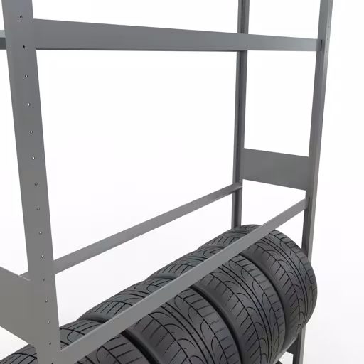 Basisrek, wielen-/bandenrek, 3500 x 1500 x 400 mm, verzinkt, 5 opbergniveaus met 150 kg vakbelasting per niveau uit de categorie auto-onderdelenopslag met GTIN 4004514255280 Basisrek, wielen-/bandenrek, 3500 x 1500 x 400 mm, verzinkt, 5 opslagniveaus met 150 kg vakbelasting per niveau van Schulte Lagertechnik uit het assortiment stellingstellingen