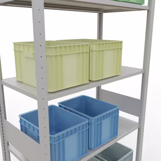 Productafbeelding nr. 7 van het artikel basisplank, legbord, insteeksysteem MULTIplus150, 3000 x 1000 x 500 mm, 7 legborden, RAL 7035 lichtgrijs uit het insteeksysteem-assortiment van Schulte Lagertechnik