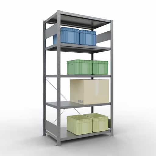 Basisplank, legbord, insteeksysteem MULTIplus250, 2000 x 1000 x 600 mm, 5 legborden, kruisschoor, verzinkt van Schulte Lagertechnik uit het assortiment insteeksysteem
