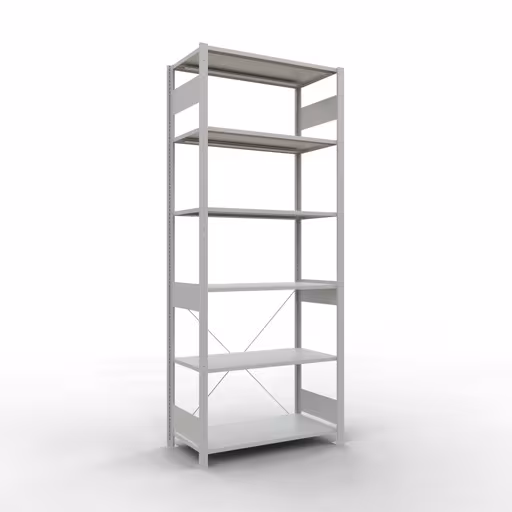 Afbeelding nr. 14 van het artikel basisplank, legbord, insteeksysteem MULTIplus150, 2500 x 1000 x 500 mm, 6 legborden, kruisschoor, RAL 7035 lichtgrijs uit de productgroep insteeksysteem van Schulte Lagertechnik