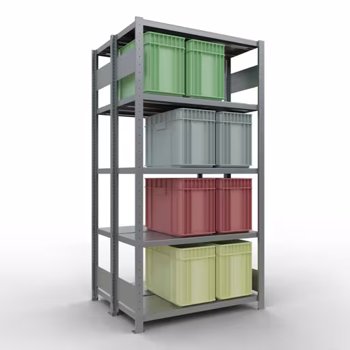 Productafbeelding nr. 12 van het artikel basisplank, dubbele plank, legbord, insteeksysteem MULTIplus250, 2000 x 1000 x (2x400) mm, 2x5 legborden, verzinkt uit het assortiment legborden van het merk Schulte Lagertechnik