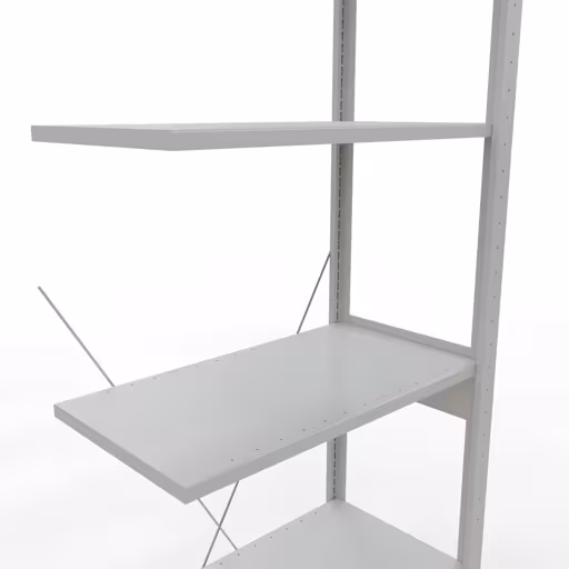 Extra afbeelding van het artikel Aanbouwplank, legbord, insteeksysteem MULTIplus150, 2500 x 750 x 400 mm, 6 planken, RAL 7035 lichtgrijs van aanbouwplank