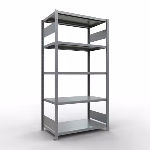 Basisplank, legbord, insteeksysteem MULTIplus330, 2000 x 1000 x 600 mm, 5 legborden, lengtestangen, verzinkt van Schulte Lagertechnik uit het assortiment insteeksysteem